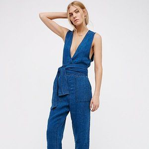 Free People Denim Jumpsuit